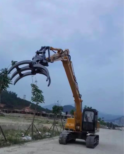 Crawler excavator grabber